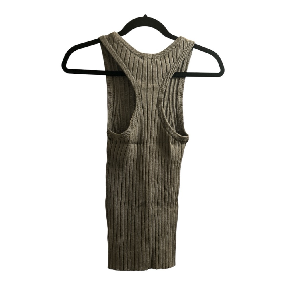 NWT Splendid Grey Ribbed Fitted Tank Top, L - Picture 2 of 3